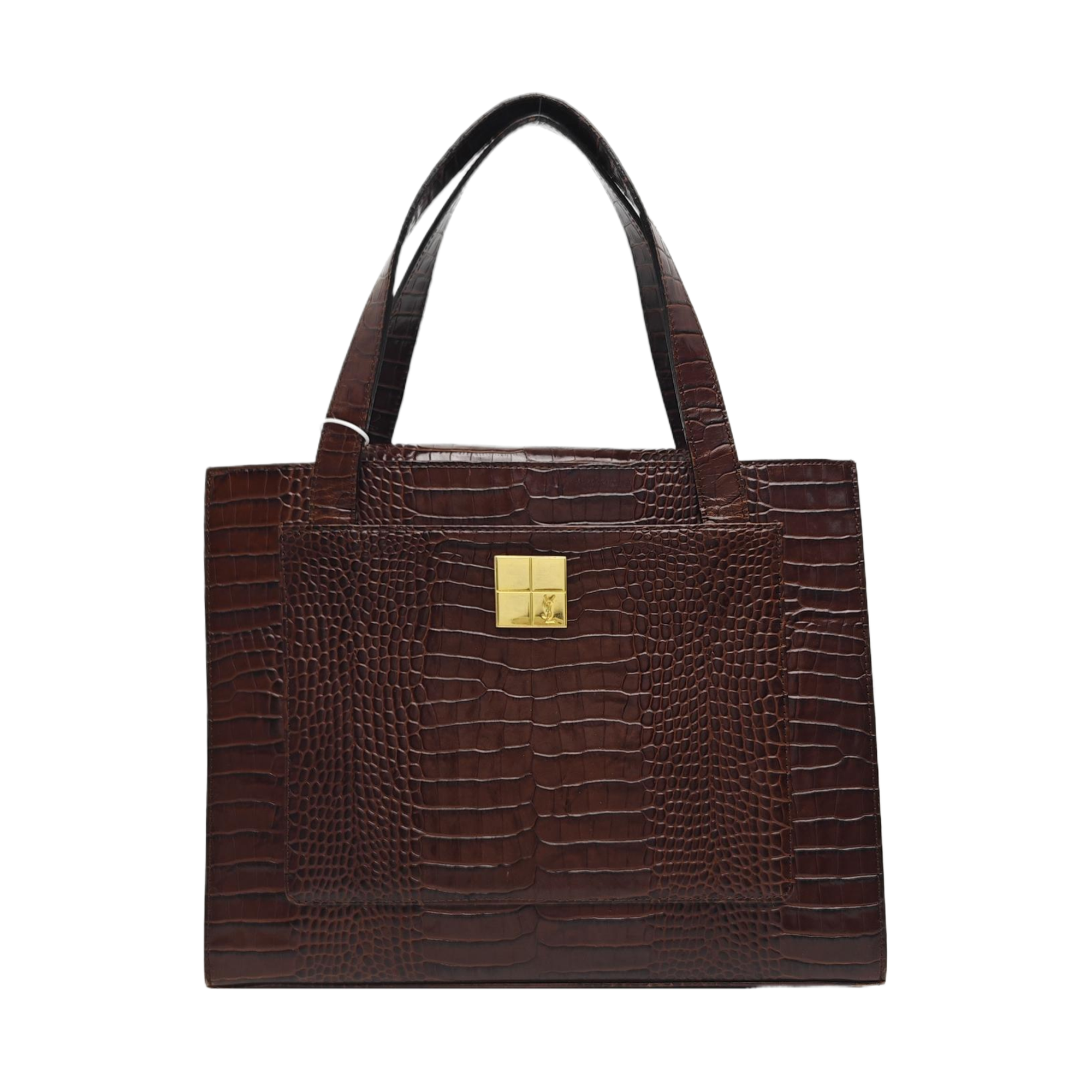 Calfskin Top Handle Bag Brown