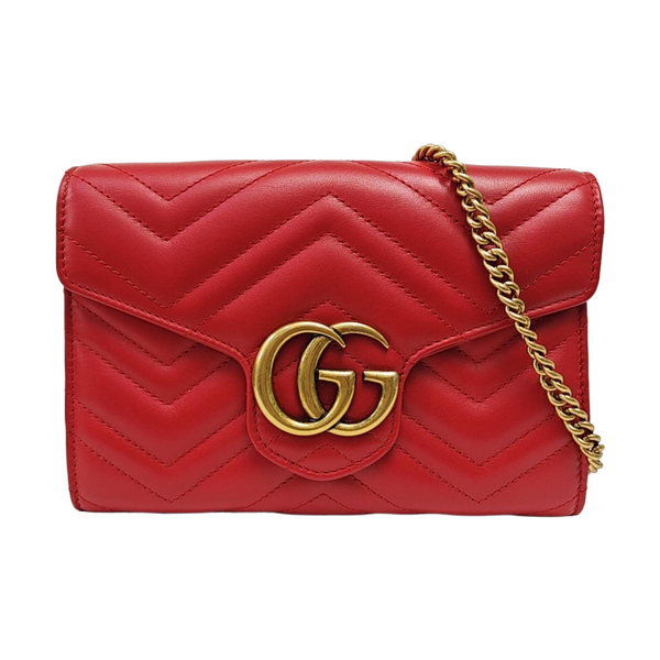 GG Marmont Mini Quilted Calfskin Red