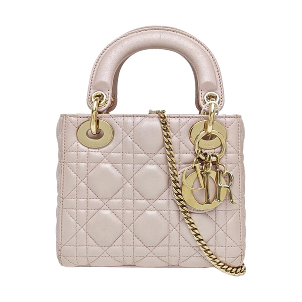 Lady Dior Mini Cannage Lambskin Pink