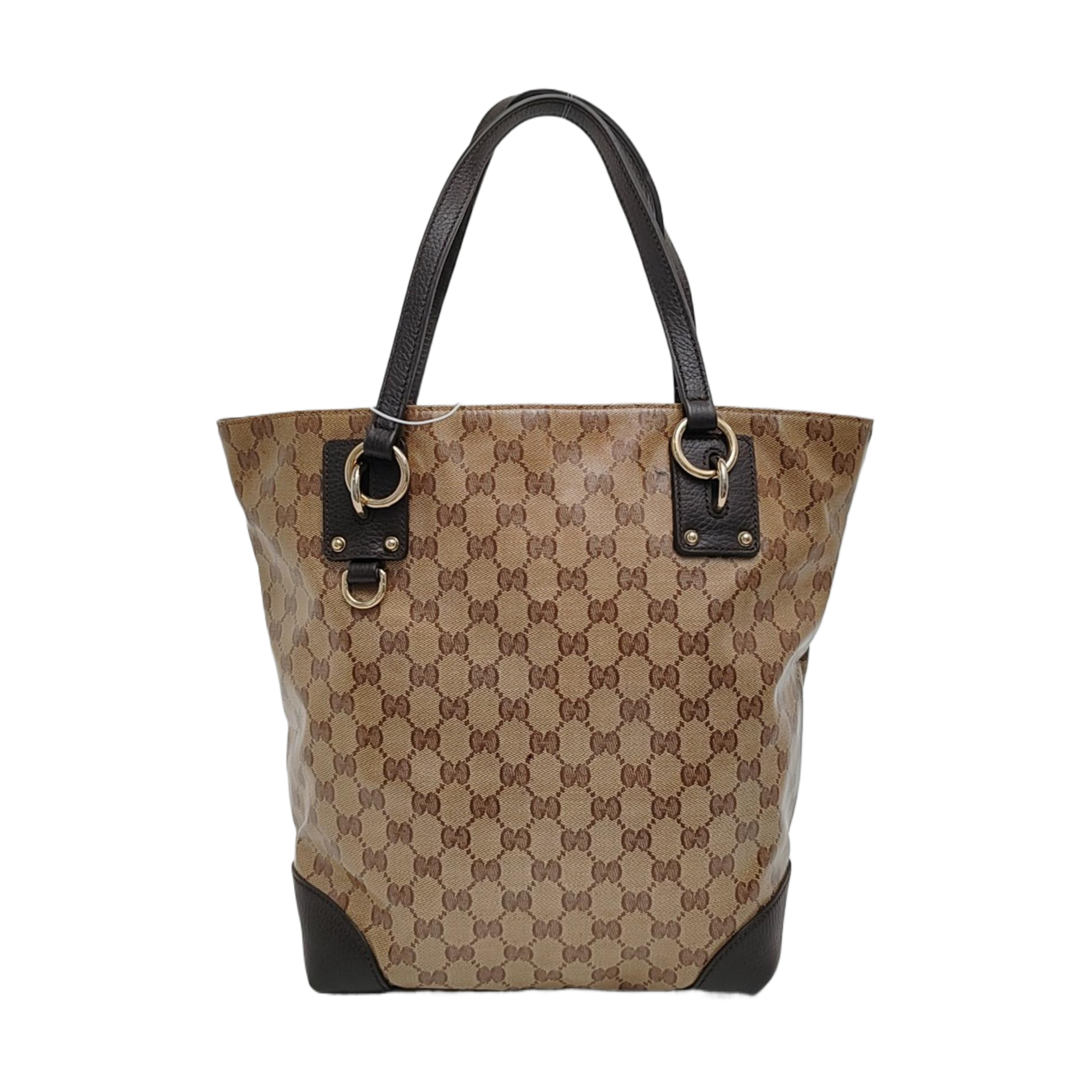 Monogram Coated Canvas Tote Bag Beige