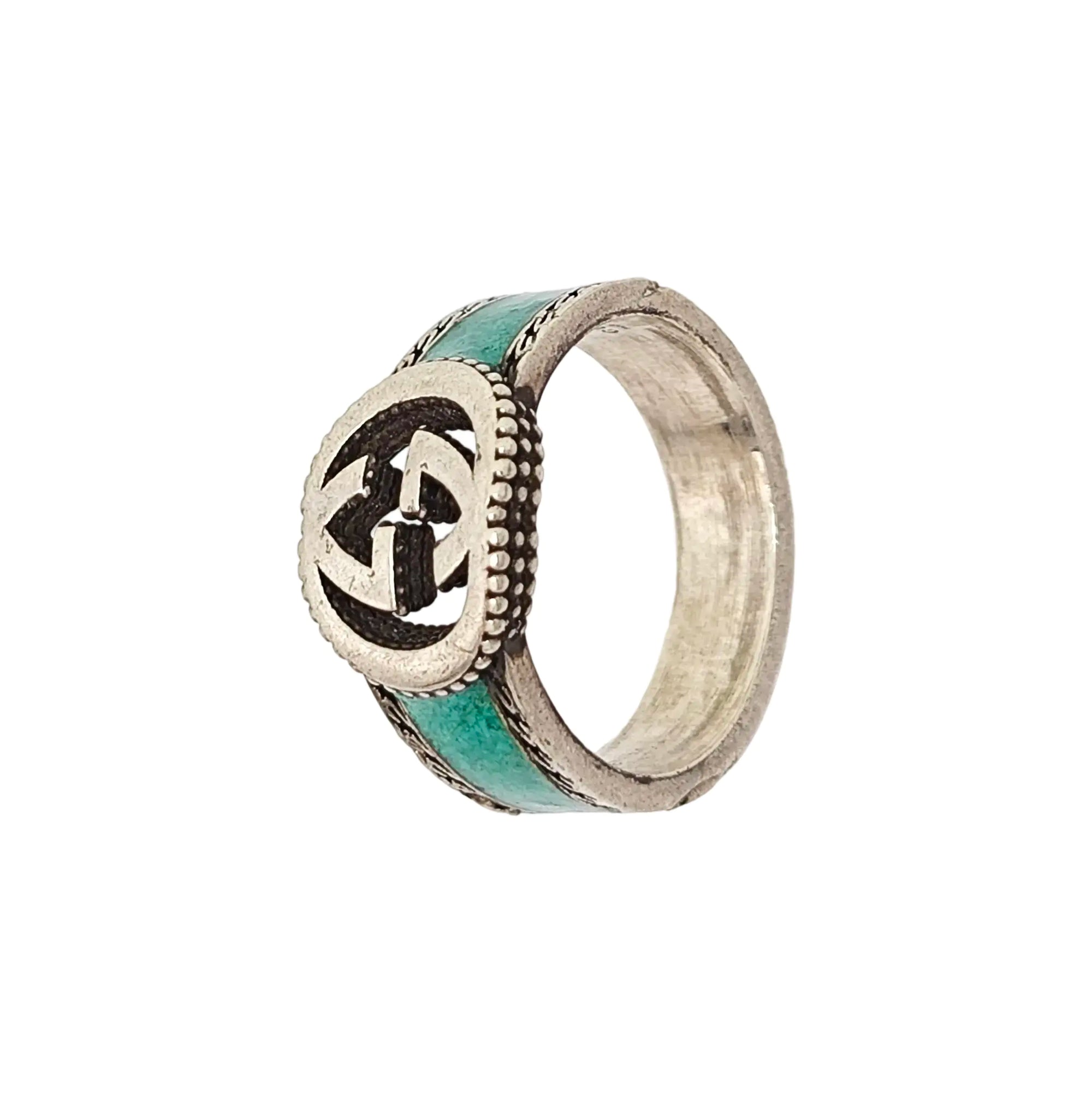 Interlocking G 925 Sterling Silver Ring EU 62