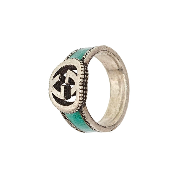 Interlocking G 925 Sterling Silver Ring EU 62