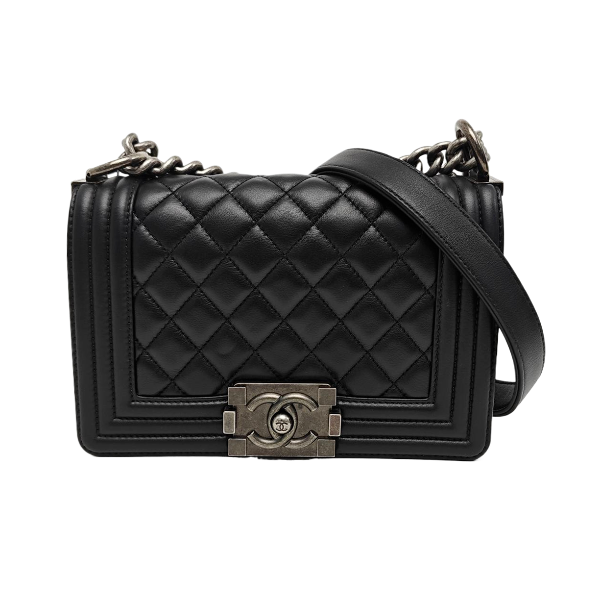BOY CHANEL Small Quilted Lambskin Black