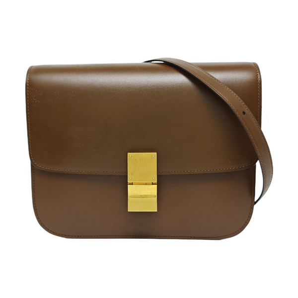 Authenticated pre-owned  CLASSIC BOX Medium Calfskin Brown - Crossbody Bag at Looply