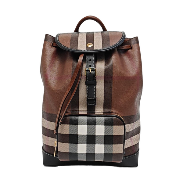 Coated Canvas Backpack Brown