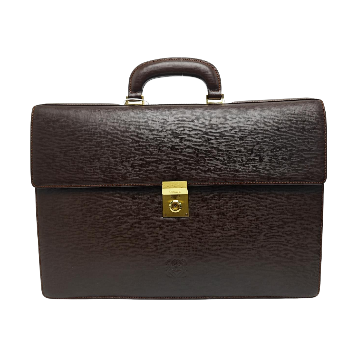 Calfskin Top Handle Bag Brown