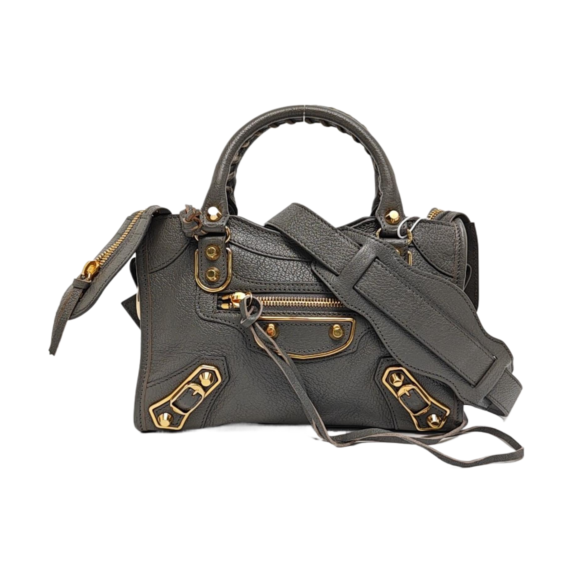 Classic Metallic Edge City Mini Lambskin Gray