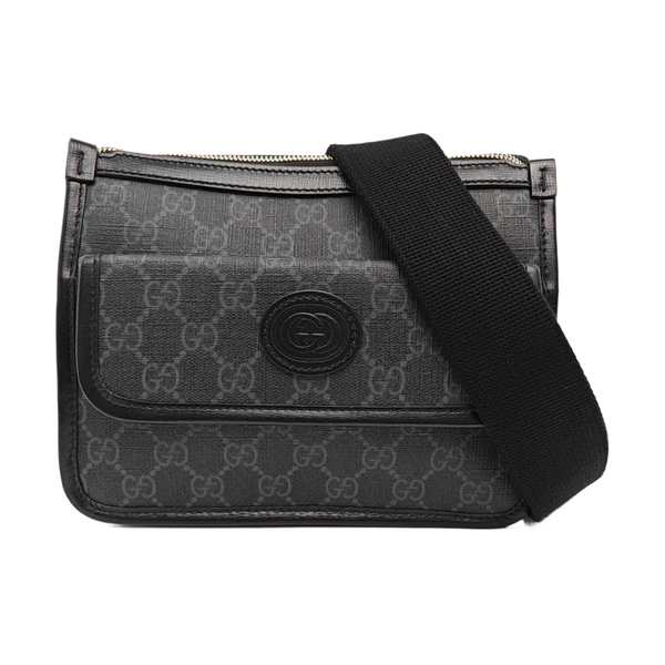 Monogram Calfskin Shoulder Bag Small Black