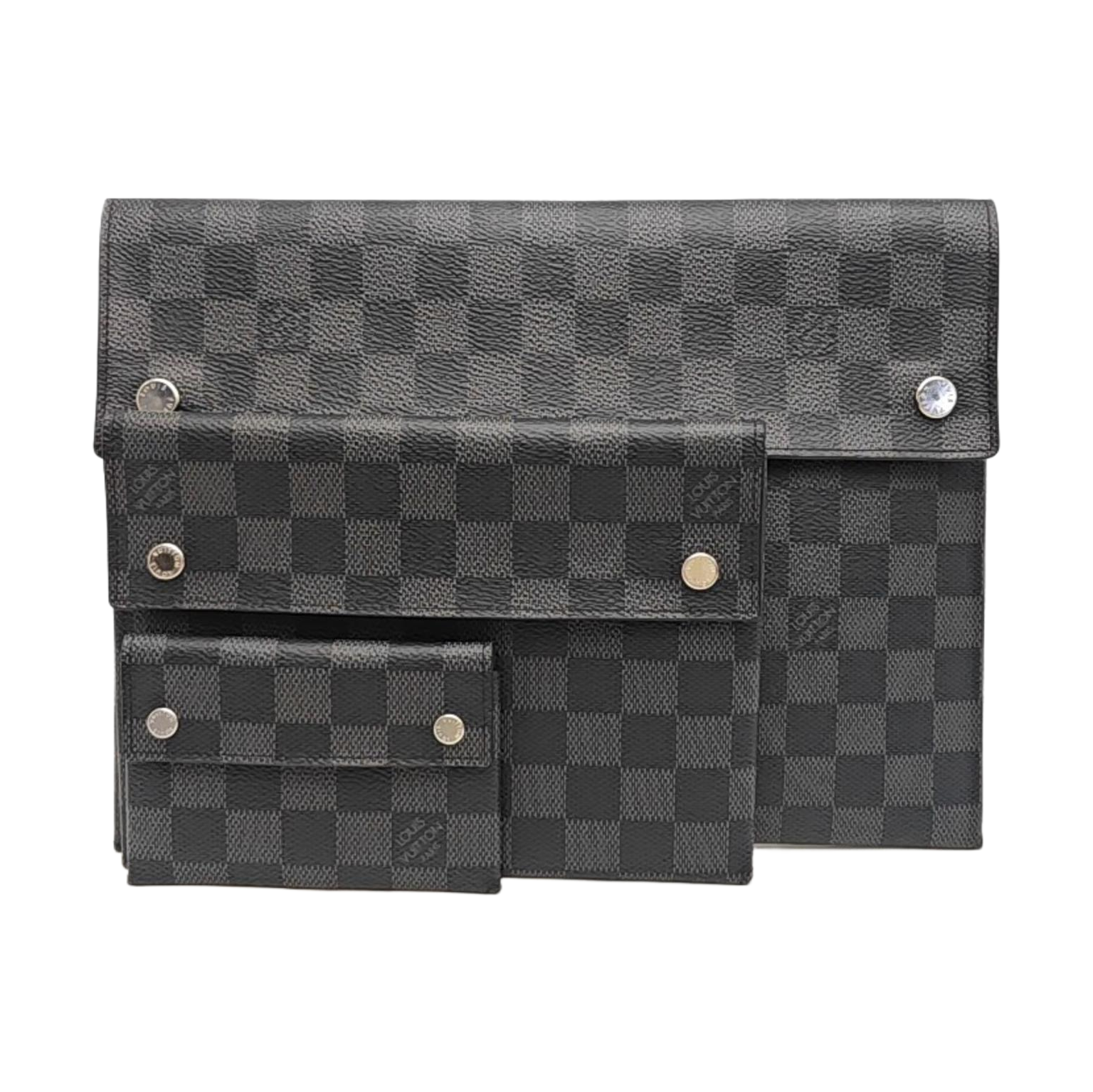 ALPHA Damier Graphite Coated Canvas Gray Wallet