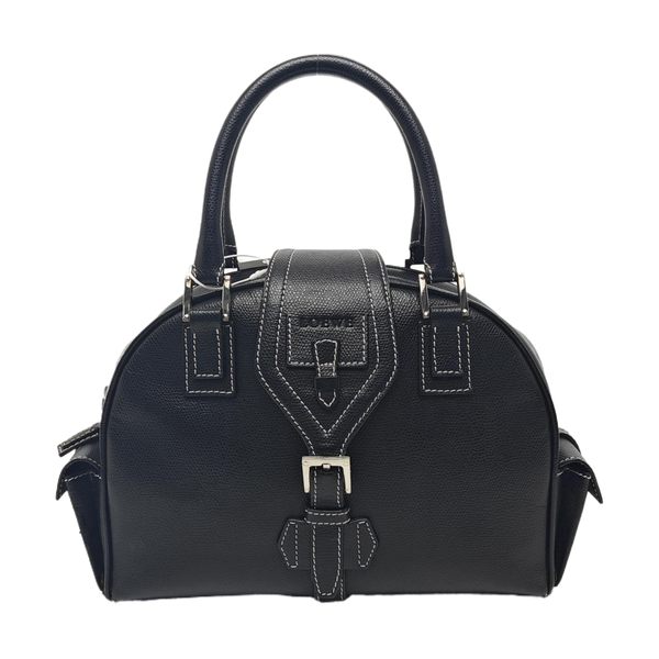 Calfskin Top Handle Bag Black