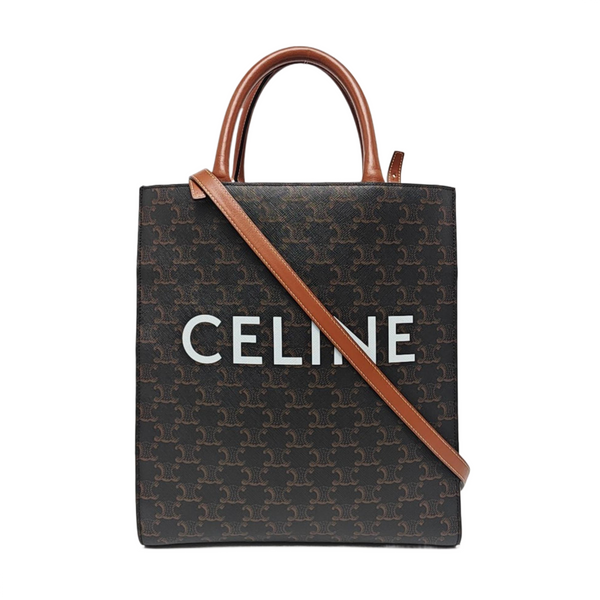 CABAS CELINE Small Coated Canvas Brown