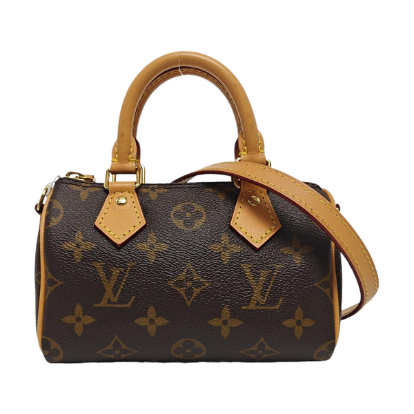SPEEDY Nano Monogram Coated Canvas Brown