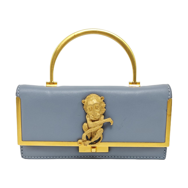 Calfskin Top Handle Bag Blue