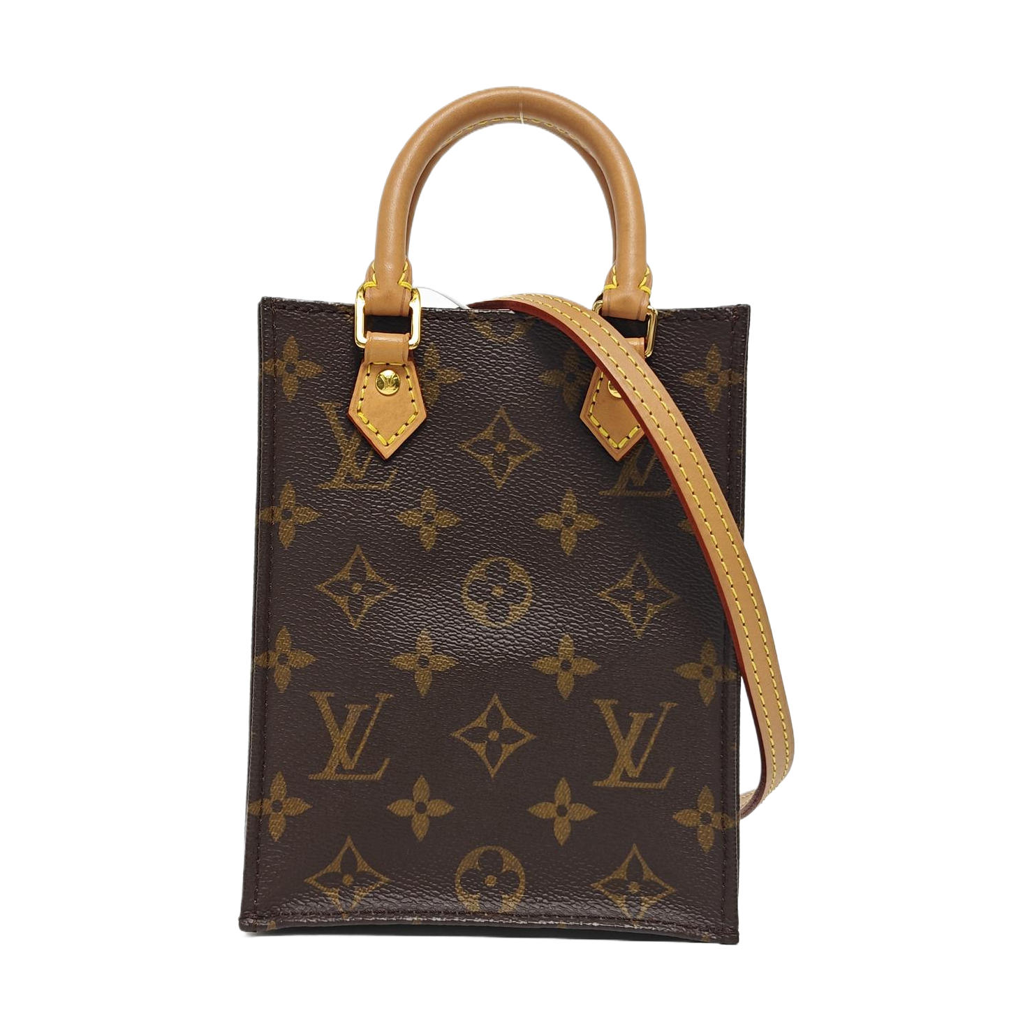 SAC PLAT Mini Monogram Coated Canvas Brown