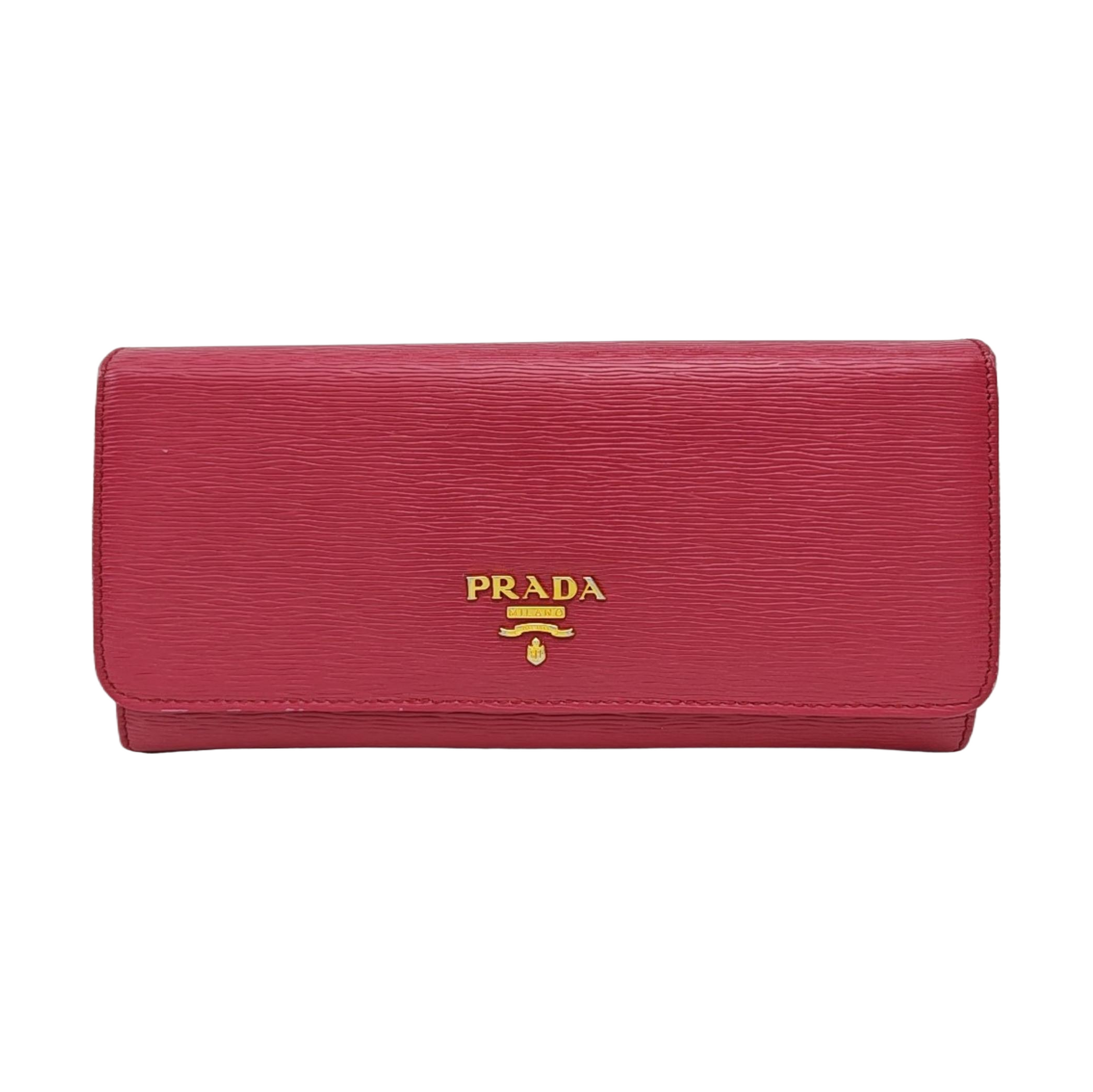 Fold Wallet Saffiano Calfskin Red Wallet