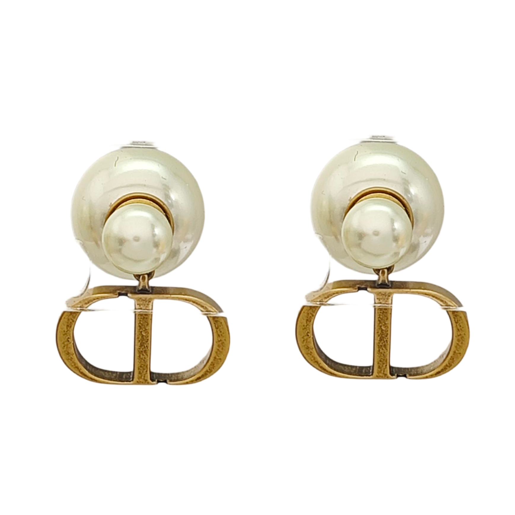 Dior Tribales Metal White Stud Earrings
