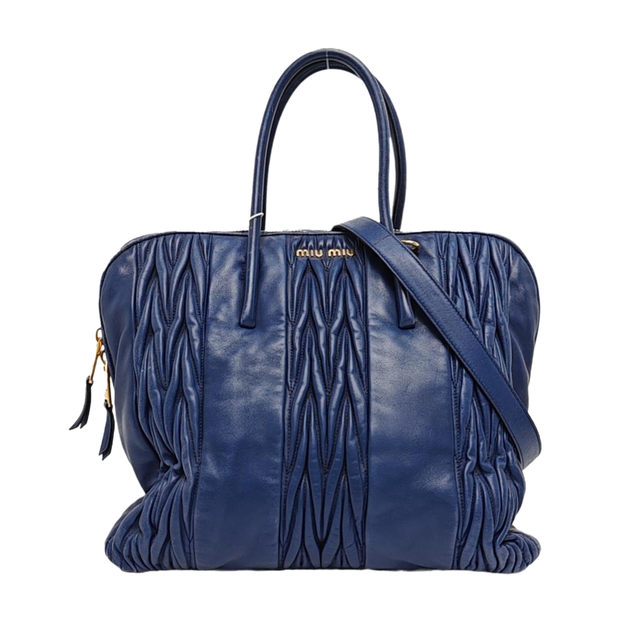 Quilted Lambskin Shoulder Bag Blue