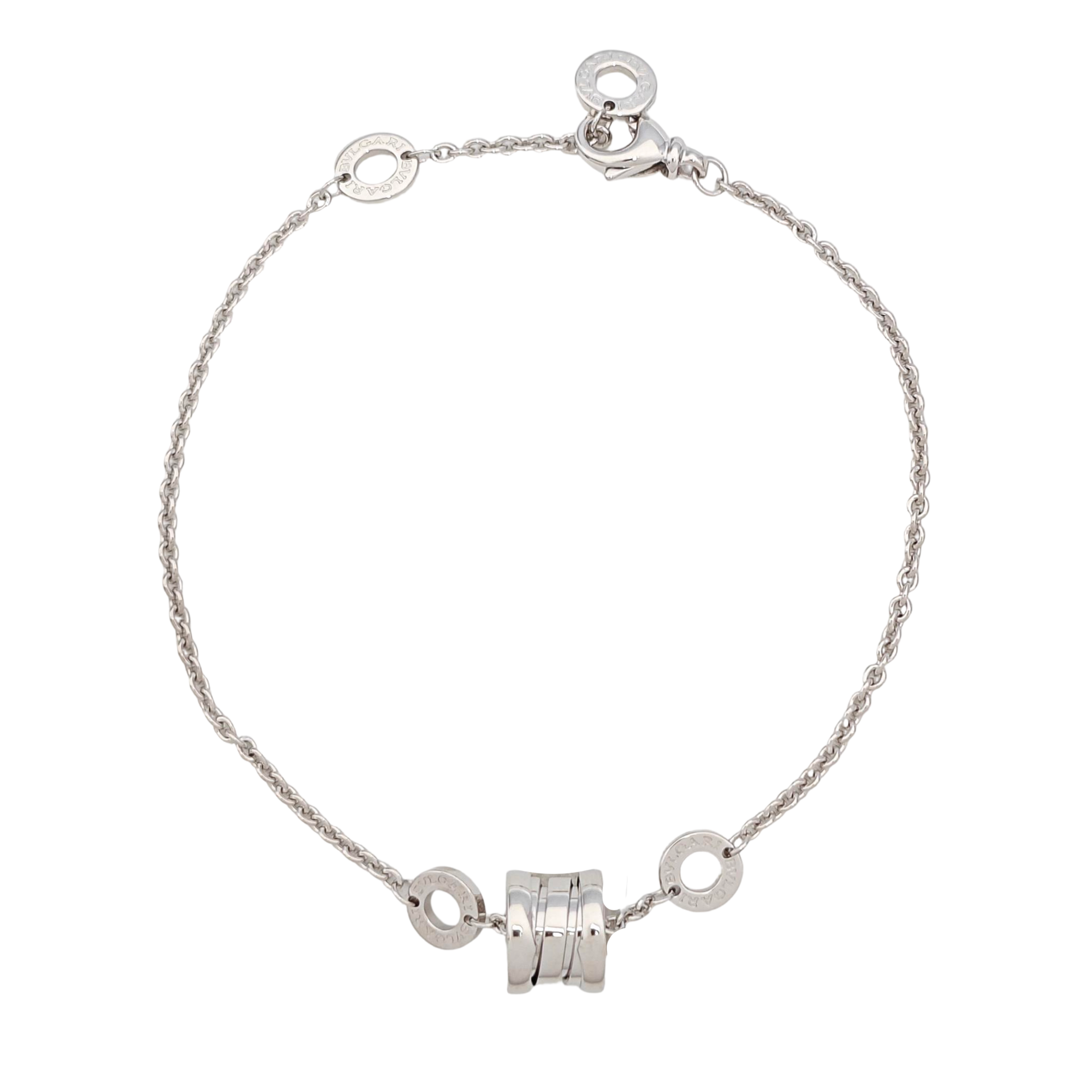 B.ZERO1 18k White Gold Silver Bracelet