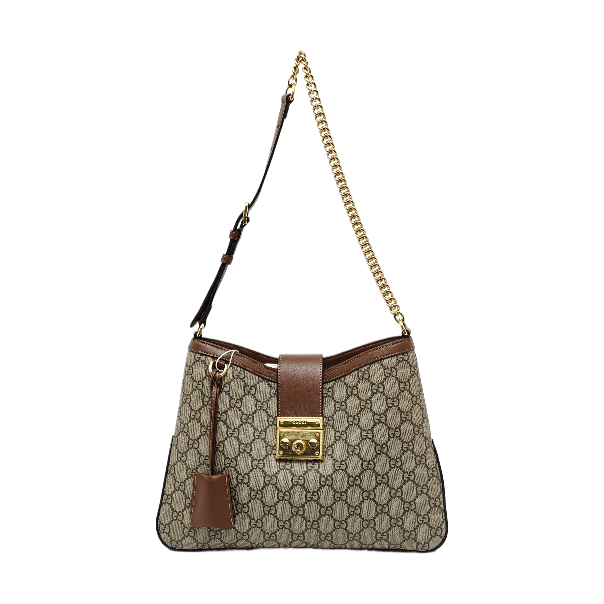 Padlock Medium Monogram Coated Canvas Brown