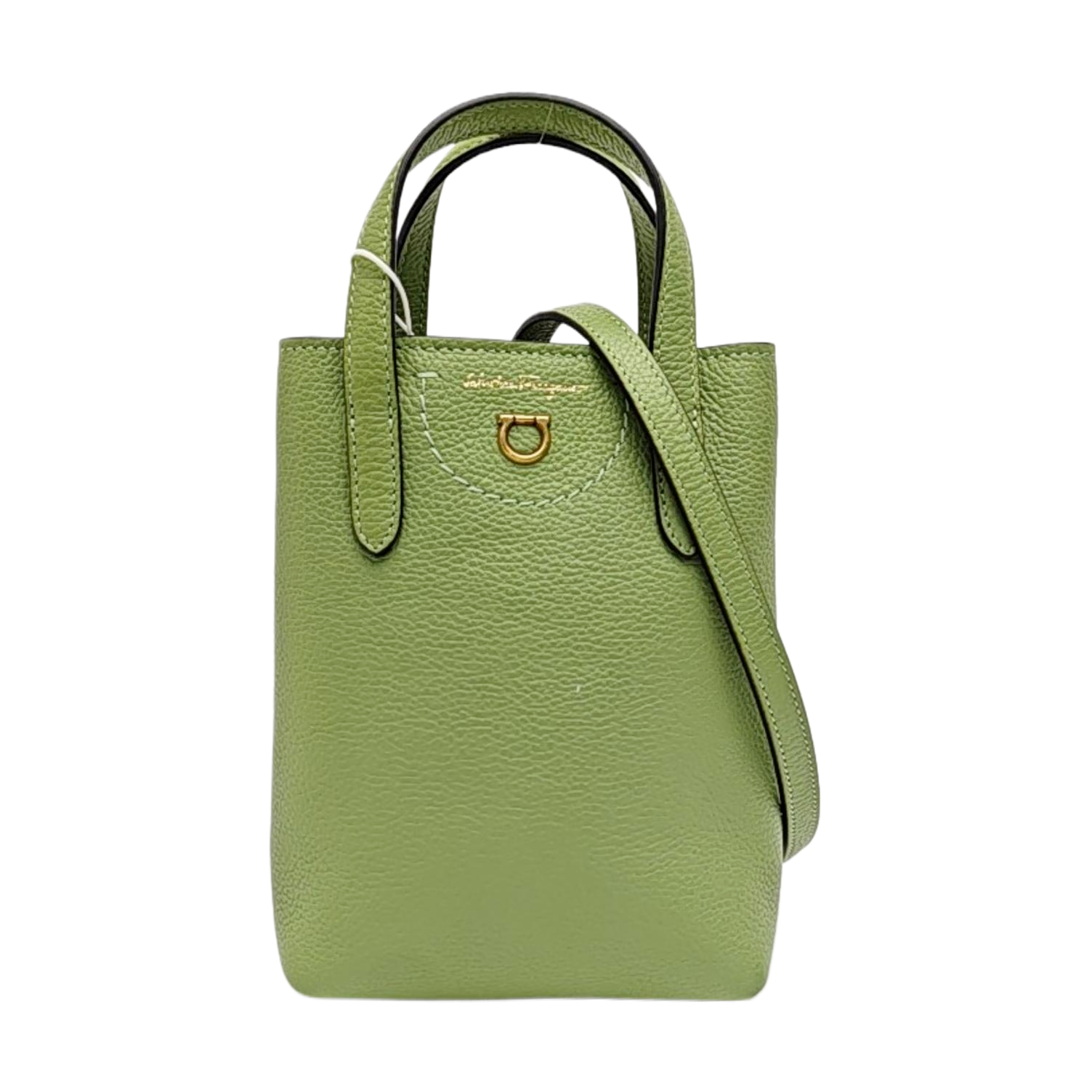 Gancini Mini Calfskin Green