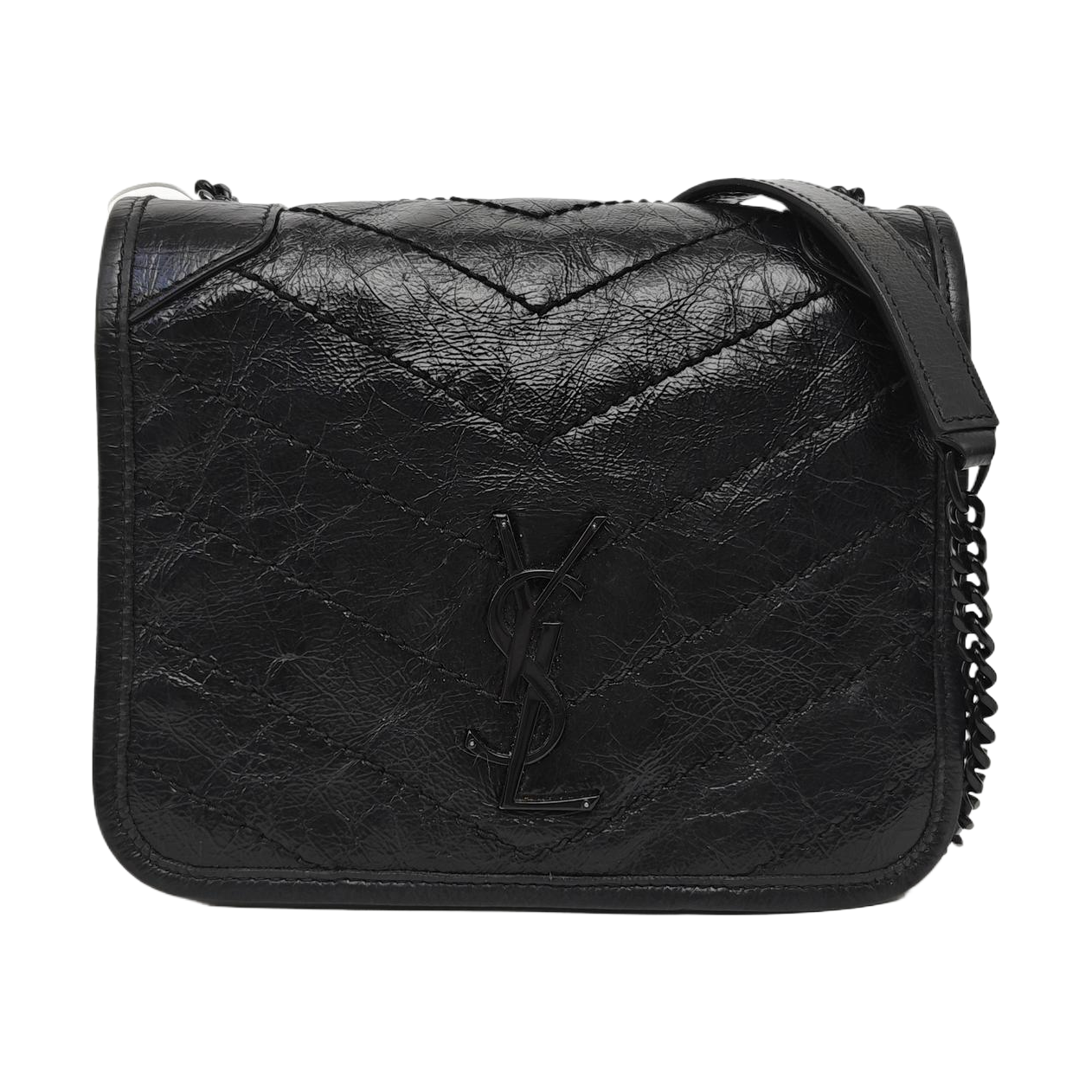 NIKI Mini Chevron Calfskin Black