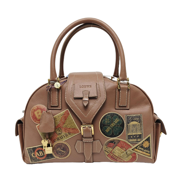 Calfskin Top Handle Bag Beige