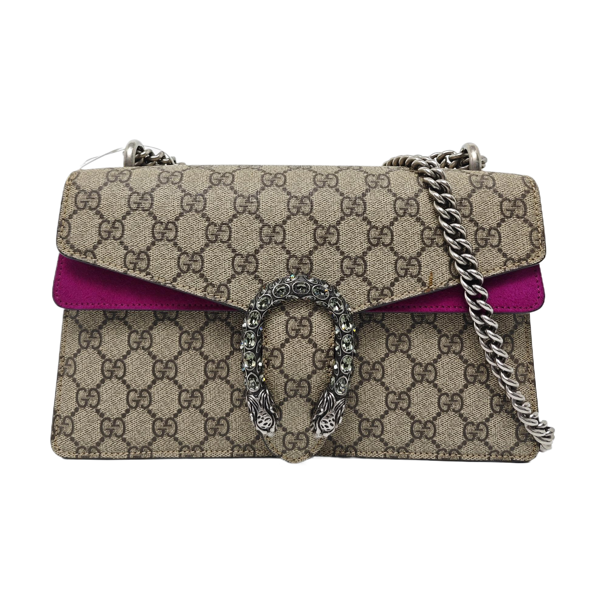 Dionysus Small Monogram Coated Canvas Beige
