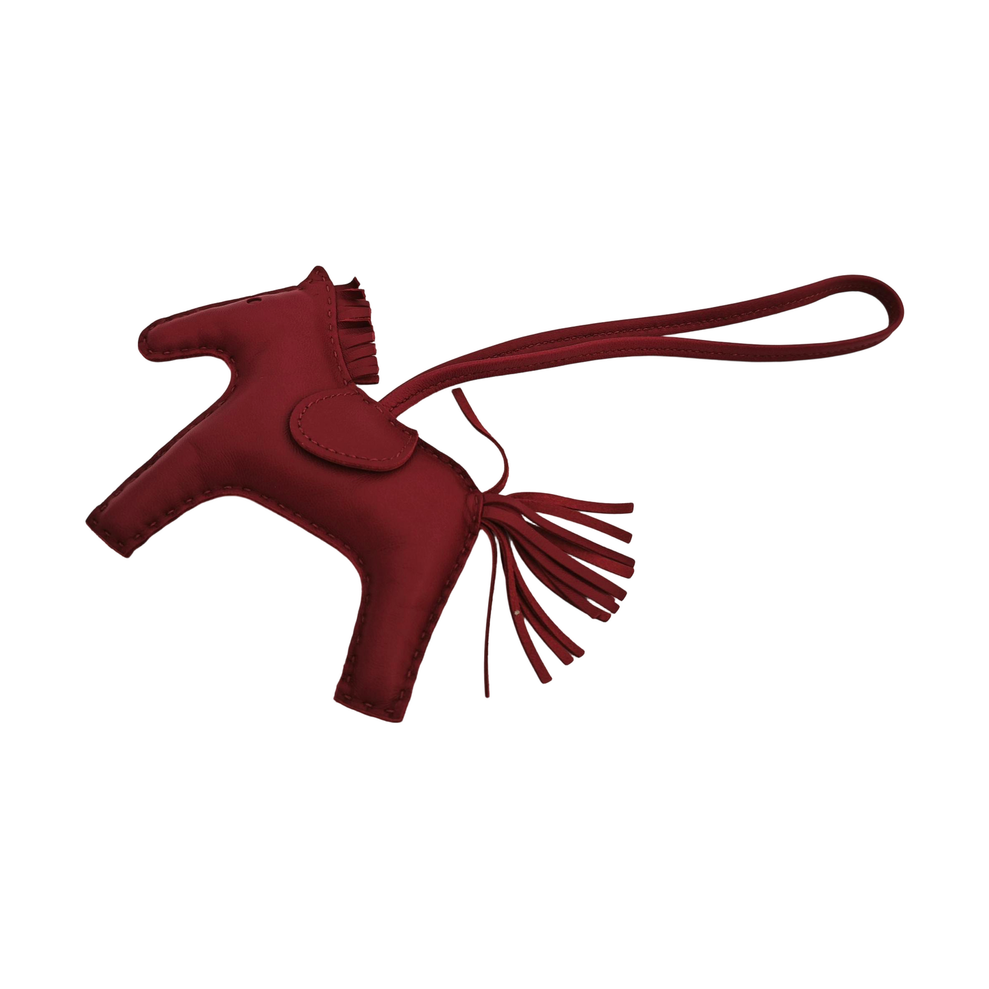 Leather Bag Charm Red
