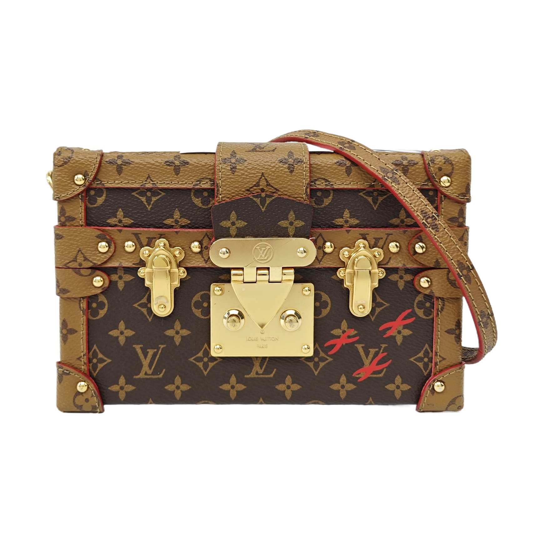 PETITE MALLE Monogram Coated Canvas Brown