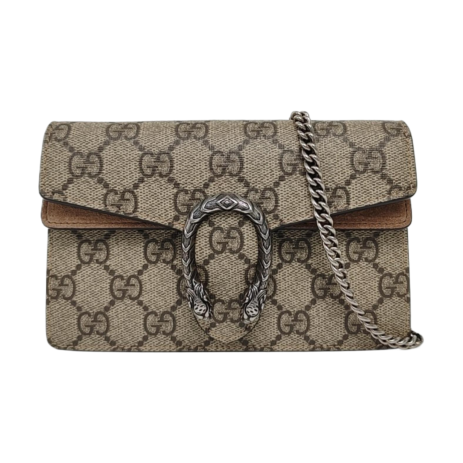 Dionysus Super Mini Monogram Coated Canvas Beige