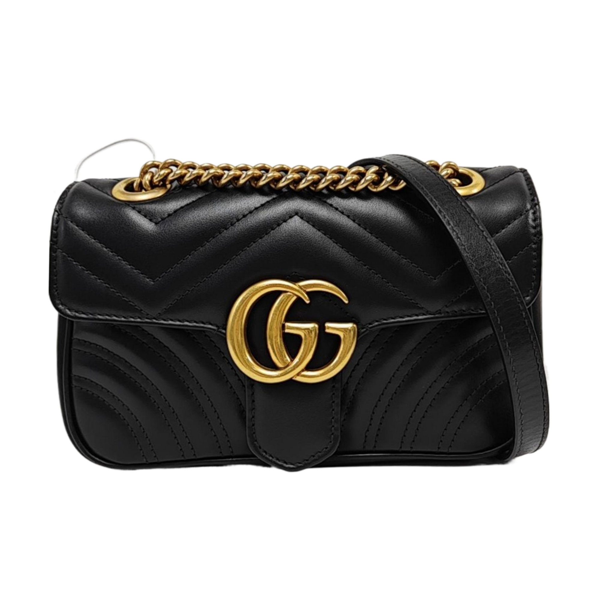GG Marmont Small Quilted Calfskin Black
