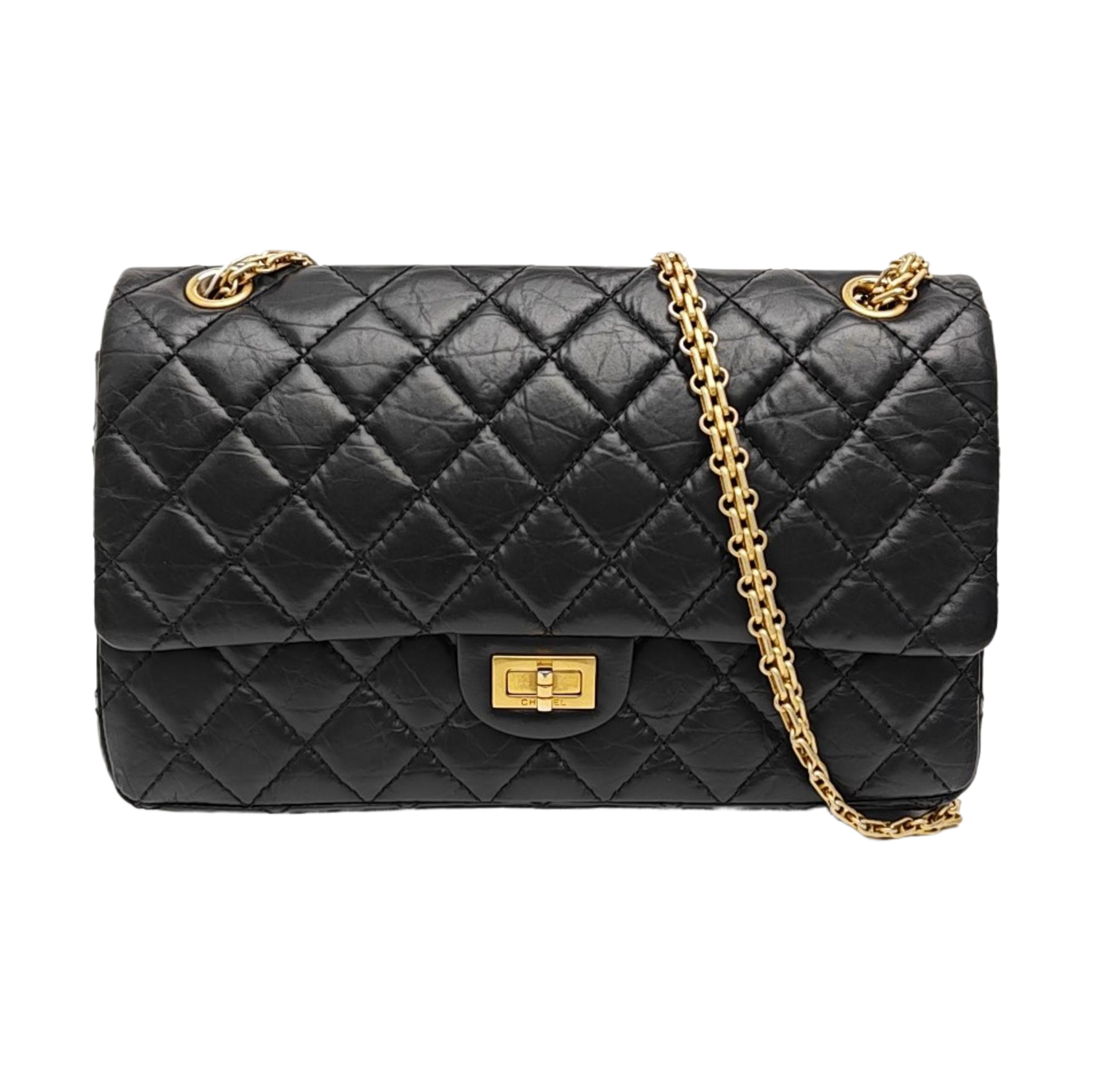 2.55 227 (jumbo) Quilted Calfskin Black