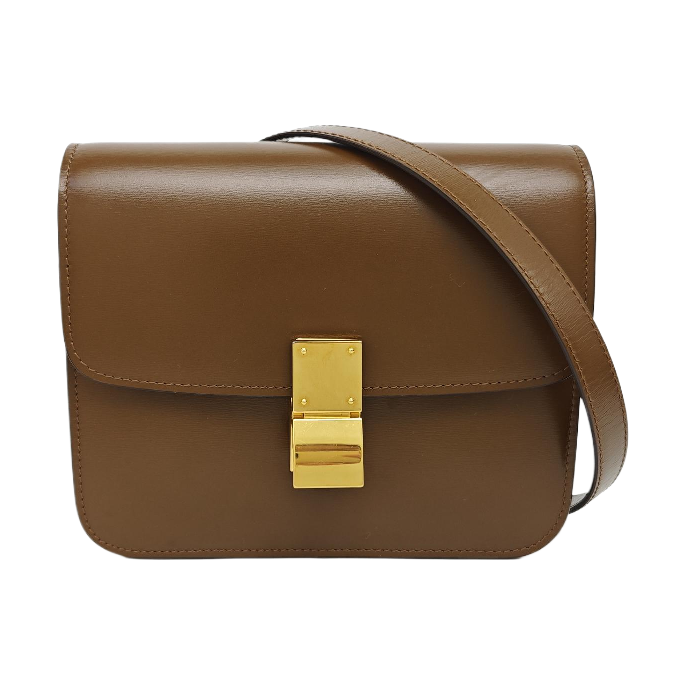 CLASSIC BOX Small Calfskin Brown
