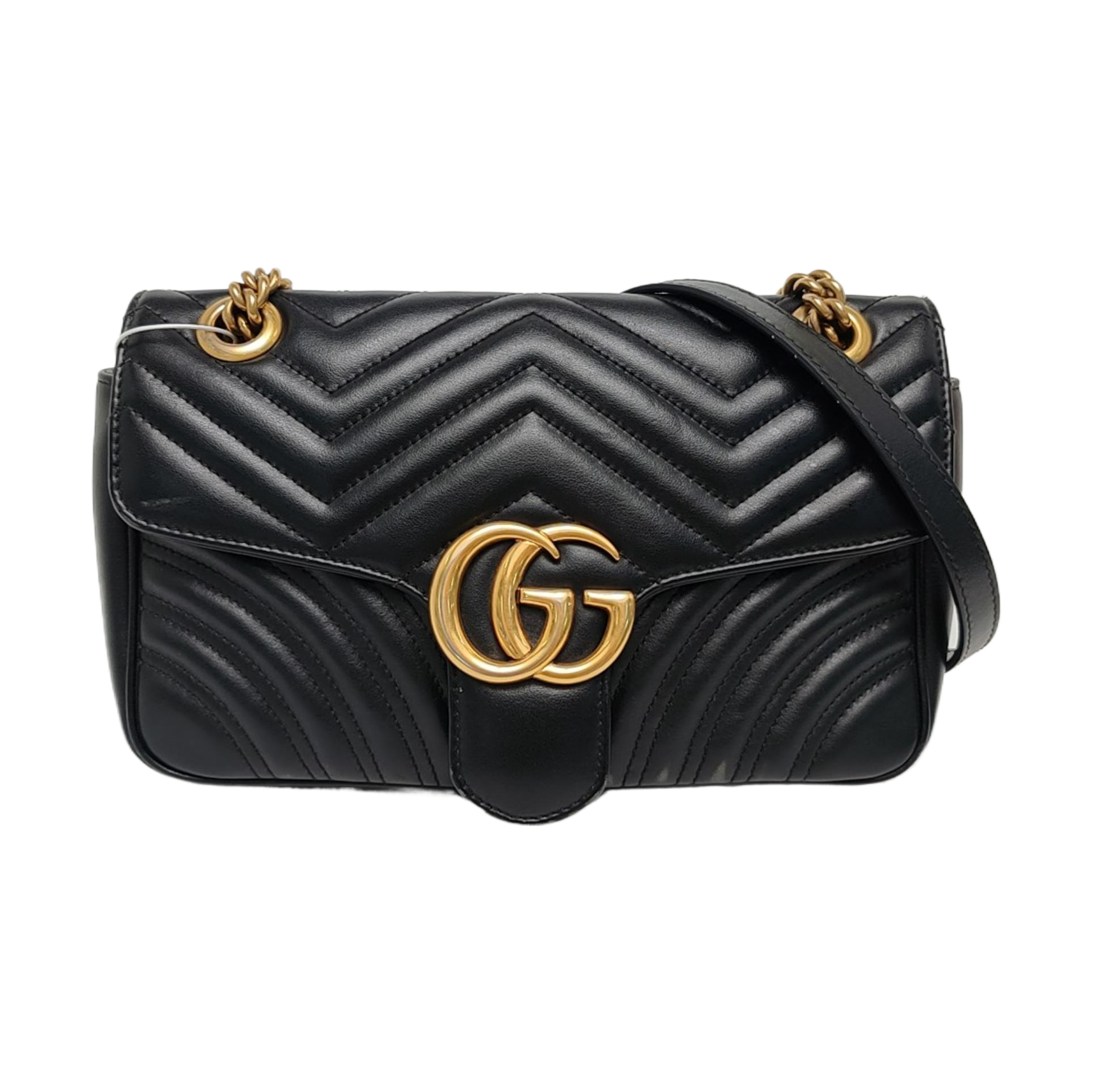GG Marmont Medium Quilted Calfskin Black