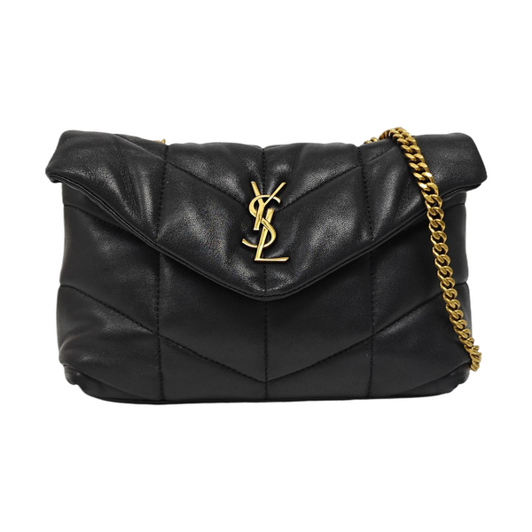 PUFFER Mini Chevron Lambskin Black