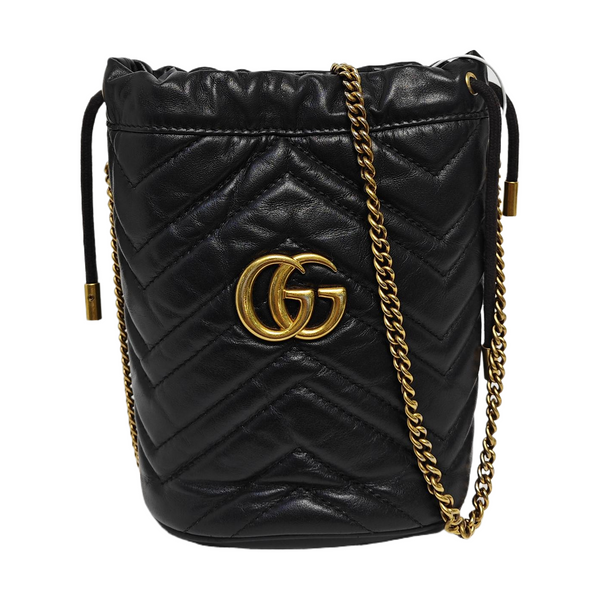 GG Marmont Mini Quilted Calfskin Black