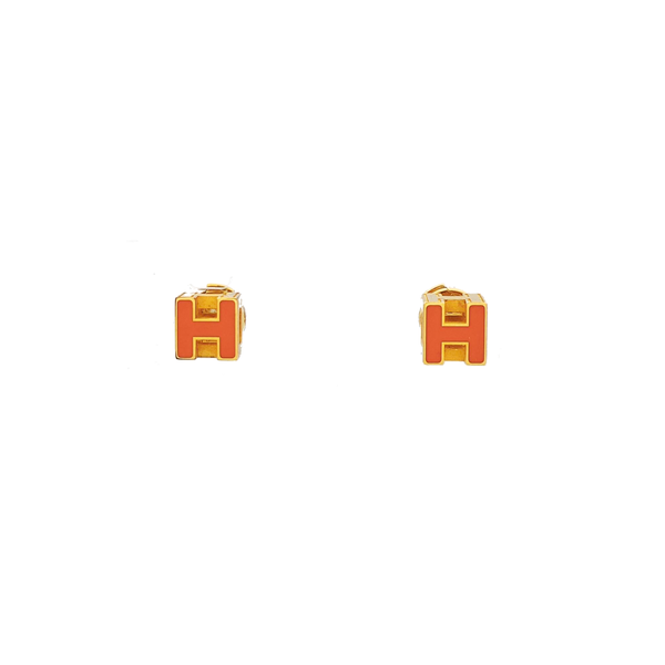 Cage D'h Metal Gold Stud Earrings