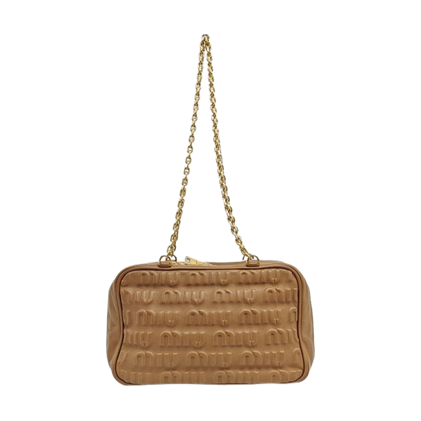 Calfskin Top Handle Bag Brown