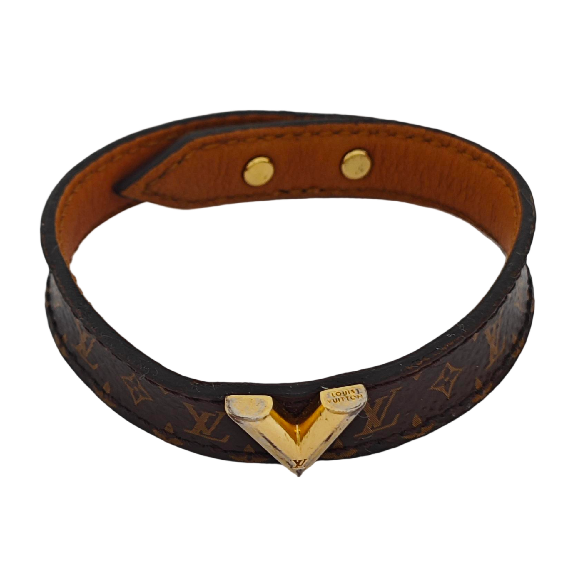 ESSENTIAL V Leather Brown Bangle