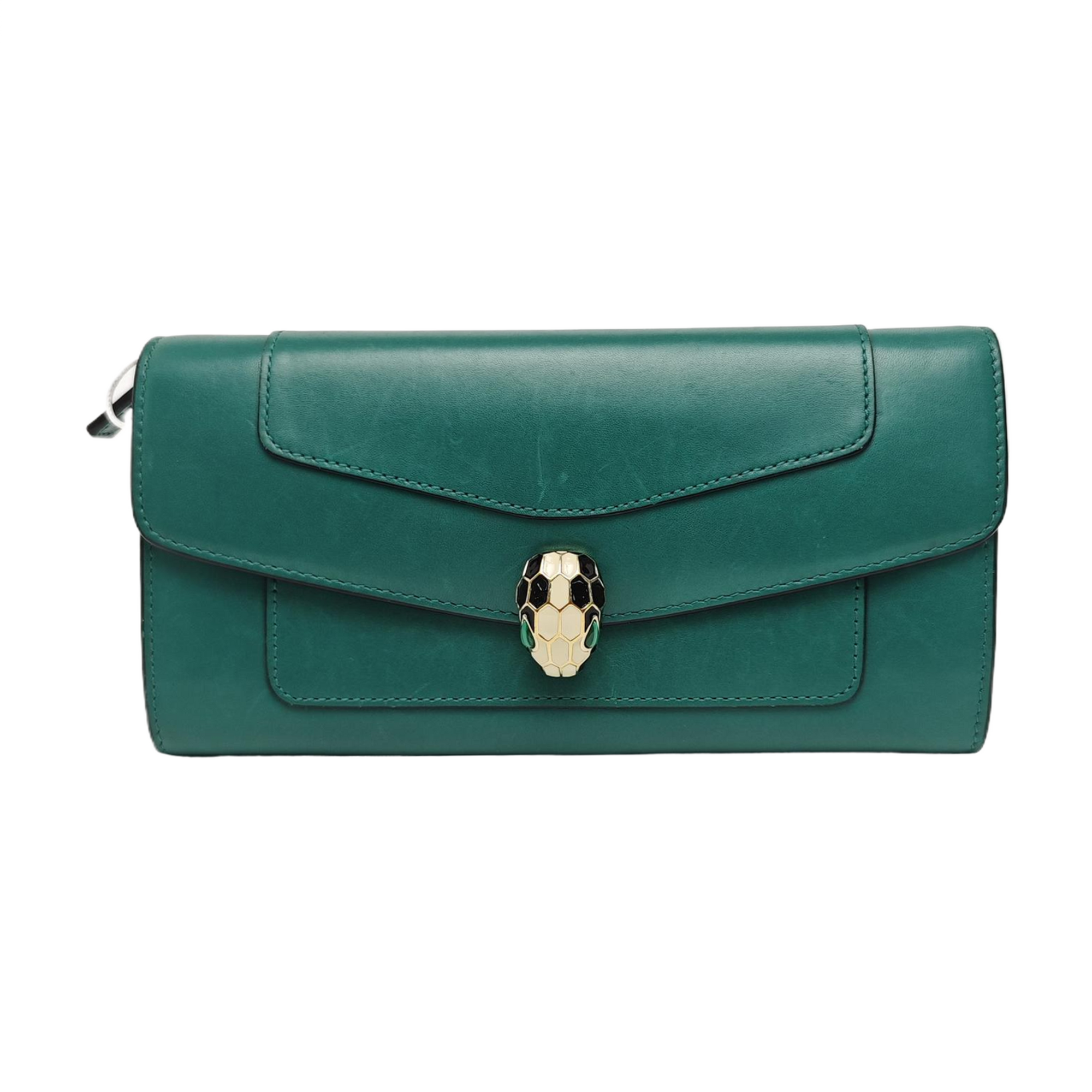 SERPENTI FOREVER Calfskin Green Wallet
