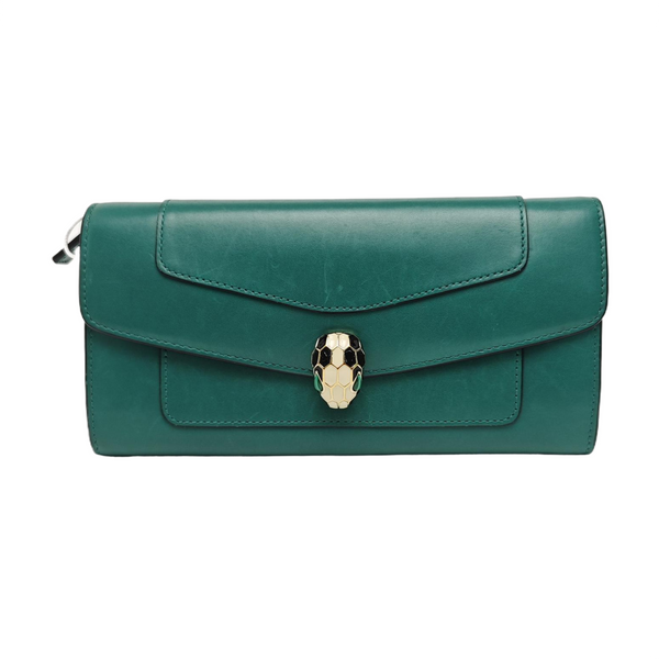 SERPENTI FOREVER Calfskin Green Wallet