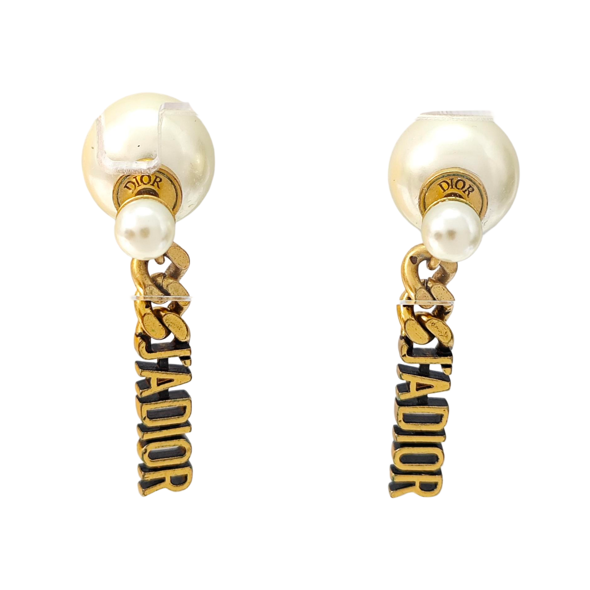 Dior Tribales Metal White Stud Earrings