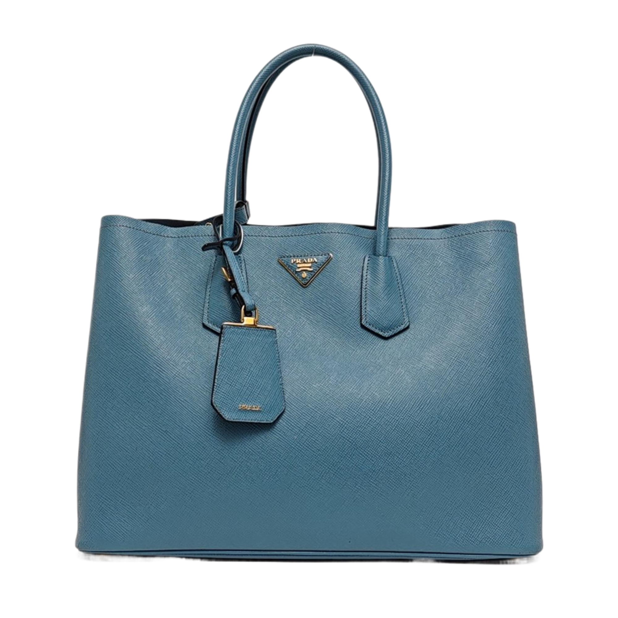 Double Large Saffiano Calfskin Blue
