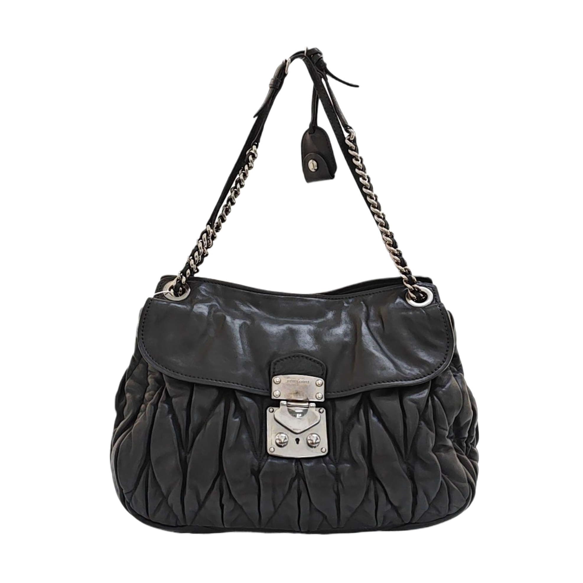 Miu Coffer Quilted Lambskin Black