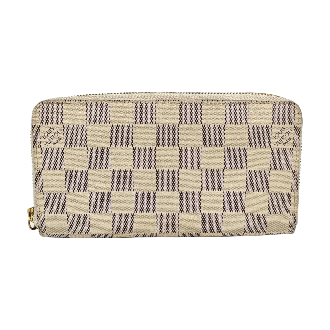 ZIPPY Damier Azur Coated Canvas White Wallet