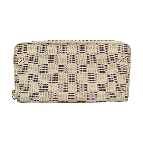 ZIPPY Damier Azur Coated Canvas White Wallet