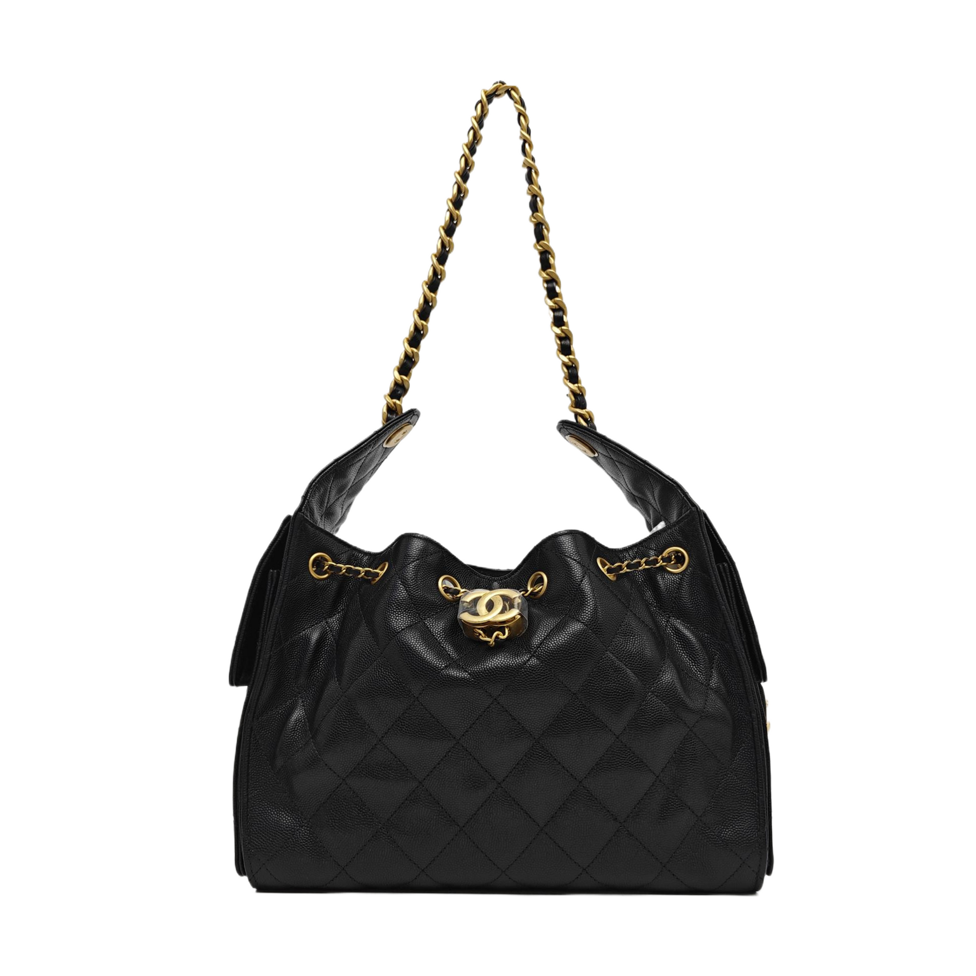 CHANEL 25 Small Quilted Calfskin Black