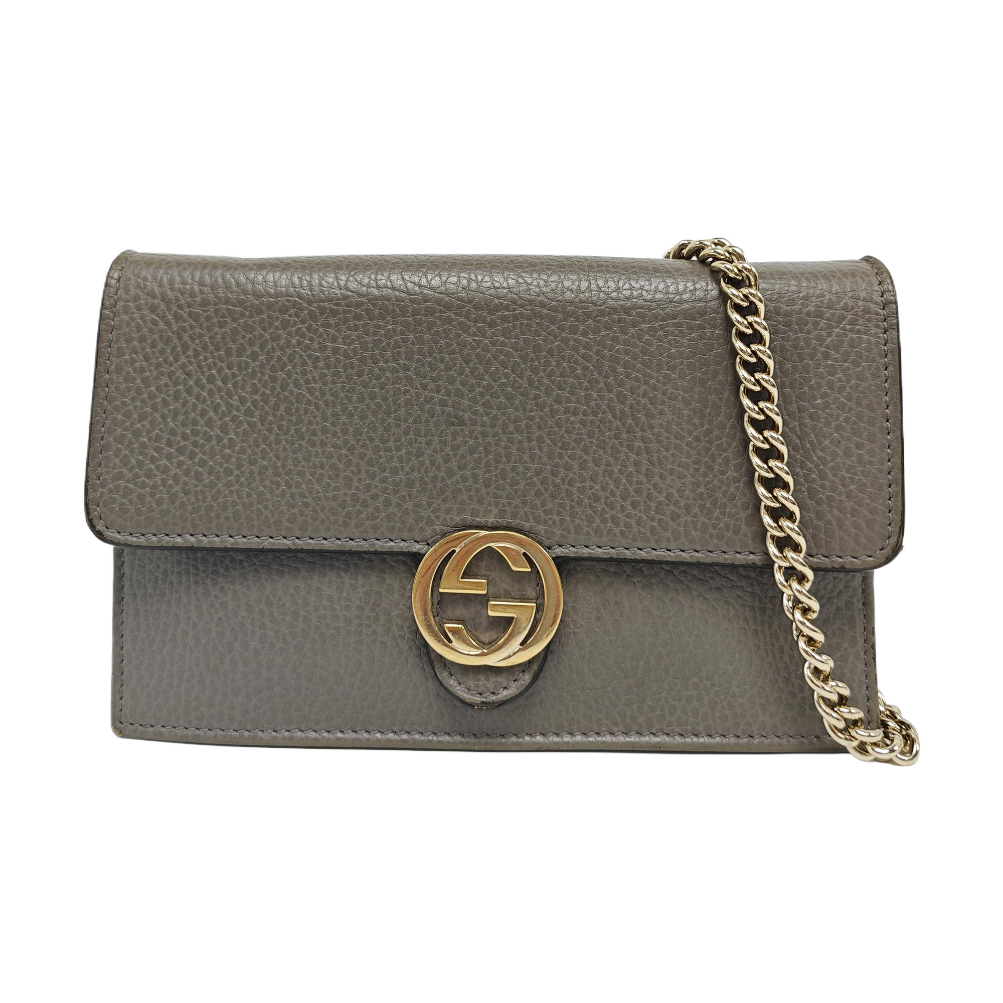Interlocking G Calfskin Gray