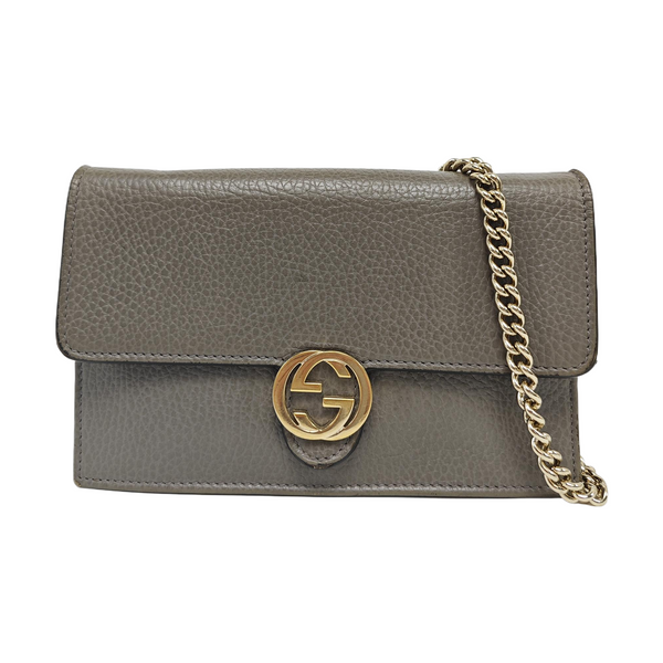 Interlocking G Calfskin Gray