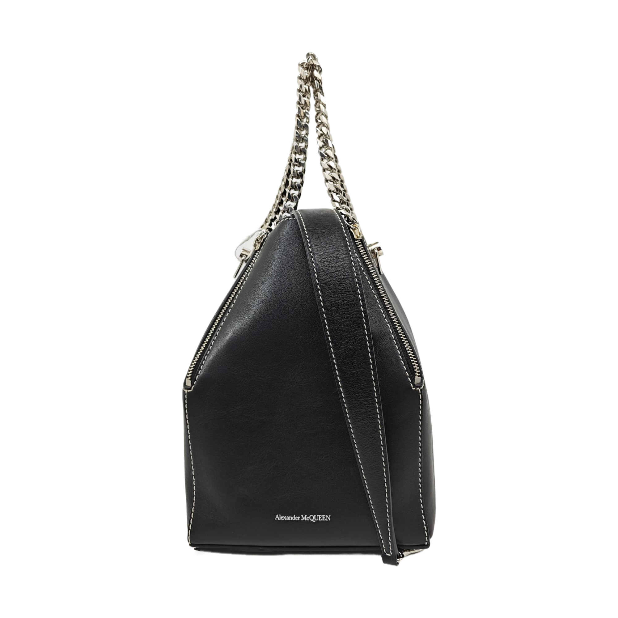 Calfskin Top Handle Bag Black